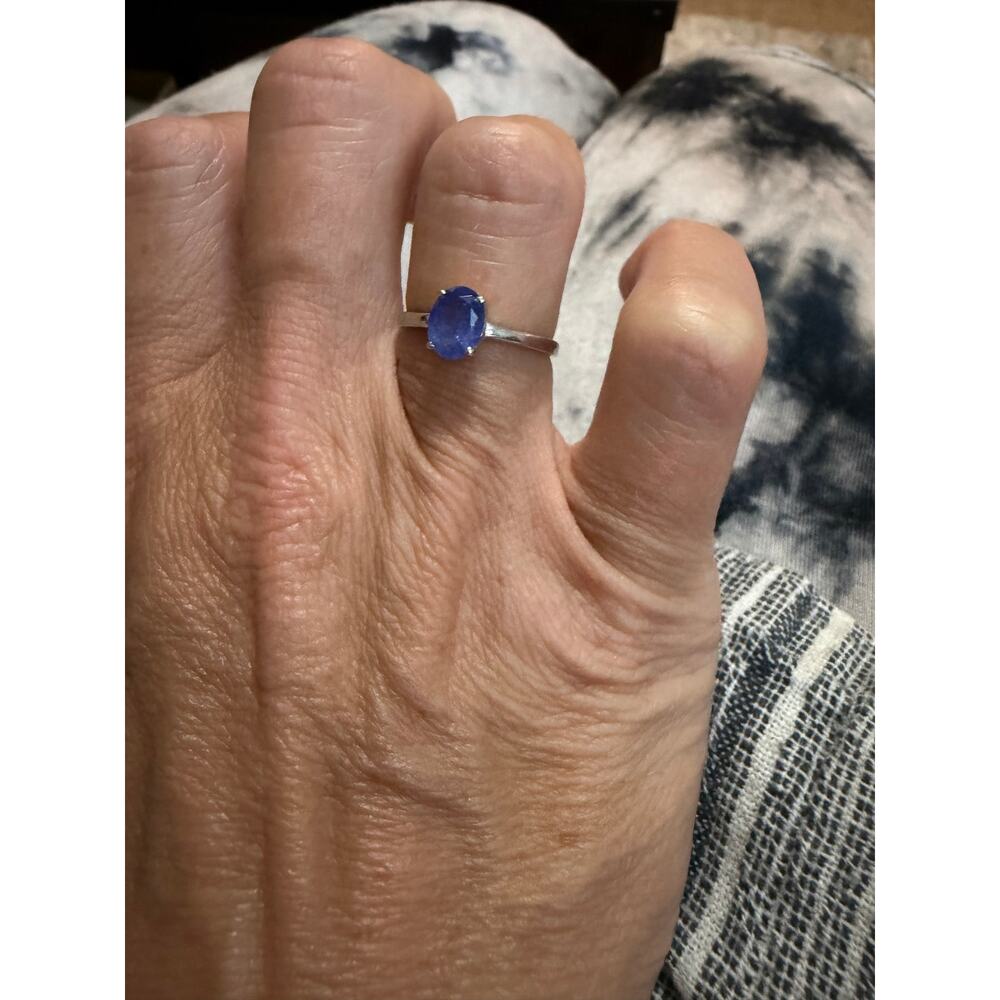 Stamped 925 Sterling Silver Natural Tanzanite Ring size 8 - Picture 5 of 10